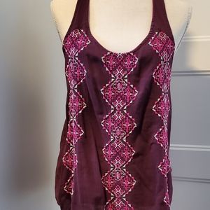 Wine colored Tank Top / Beautiful Stitching
